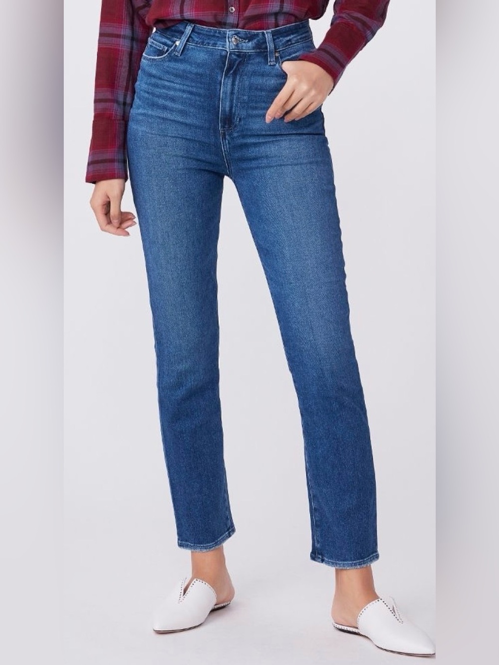 PAIGE Cindy Women's Straight Leg Jeans in Medium Blue Wash